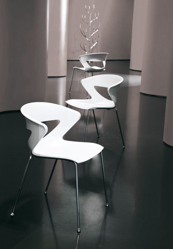 sedia fissa 4 gambe in polipropilene per ufficio casa design Kicca