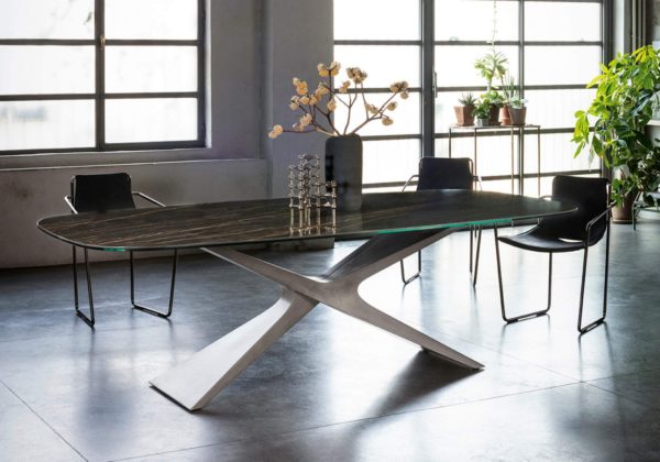tavolo NEXUS con piano in cristalceramica